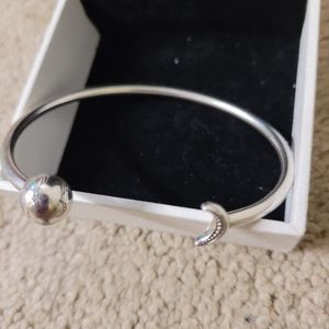 Pandora Charm bracelet open bangle 7.3 inches